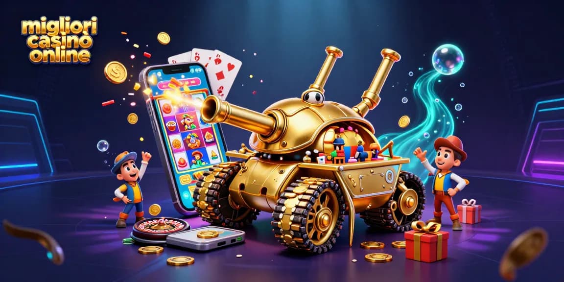 Gioca nei migliori casinò online con un'esperienza unica in questo mini casinò dentro un tank dorato.