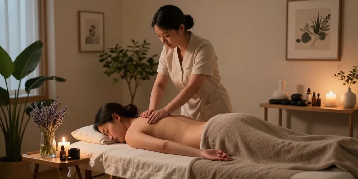 Relaxing 남양주출장안마 scene showcasing a professional therapist providing a soothing massage in a calming environment.