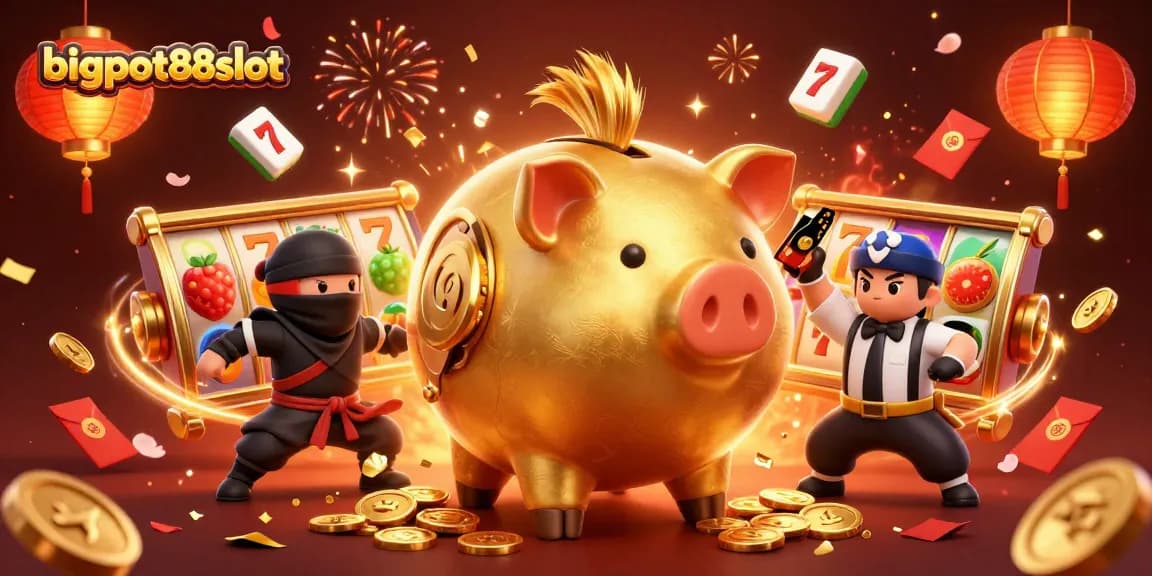 Permainan slot di bigpot88slot dengan karakter menarik dan banyak elemen keberuntungan.