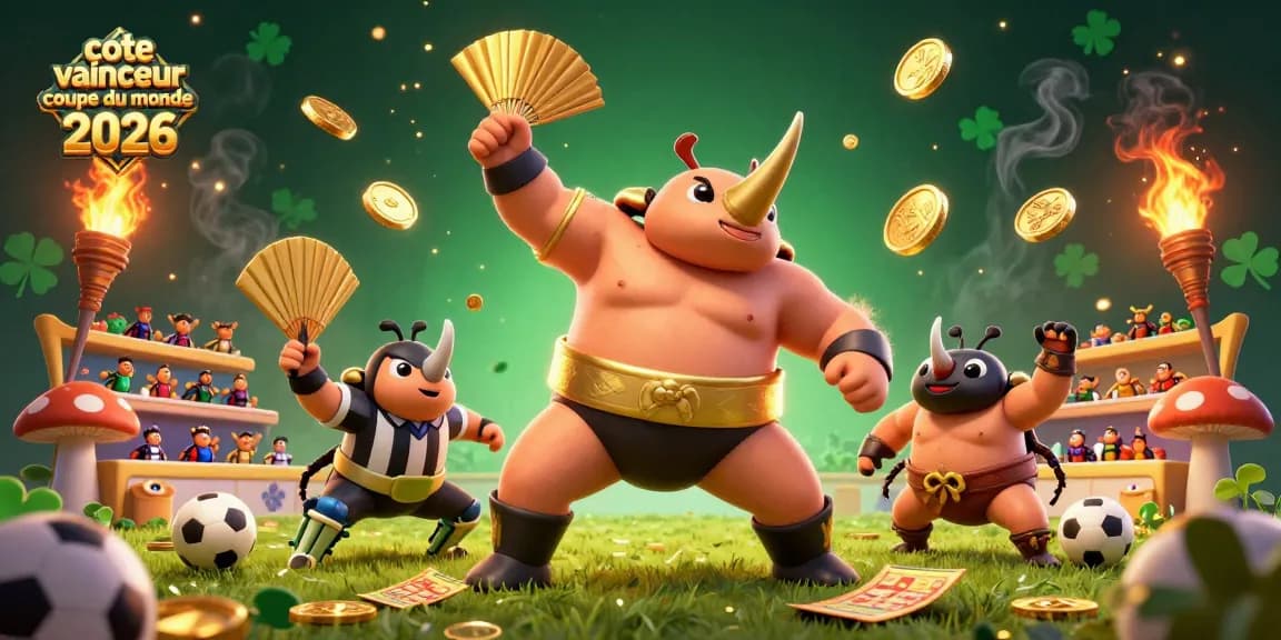 Pariez sur la cote vainqueur coupe du monde 2026 avec un champion sumo et des éléments de paris sportifs.