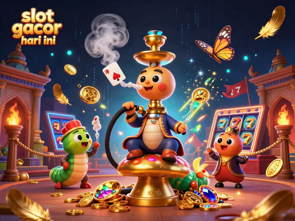 Engage in slot gacor hari ini with a vibrant casino-themed 3D cartoon illustration.