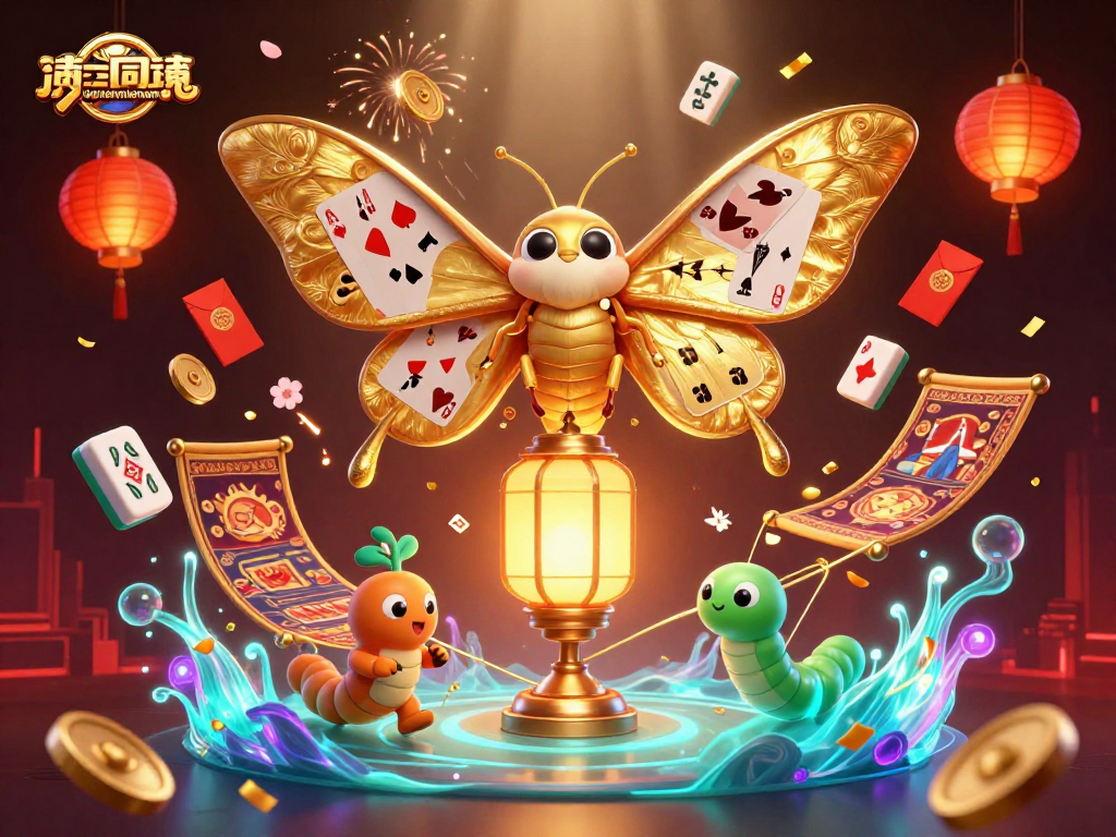 Engage with the captivating world of tienlenmiennam, featuring a vibrant 3D casino scene with enchanted moths.
