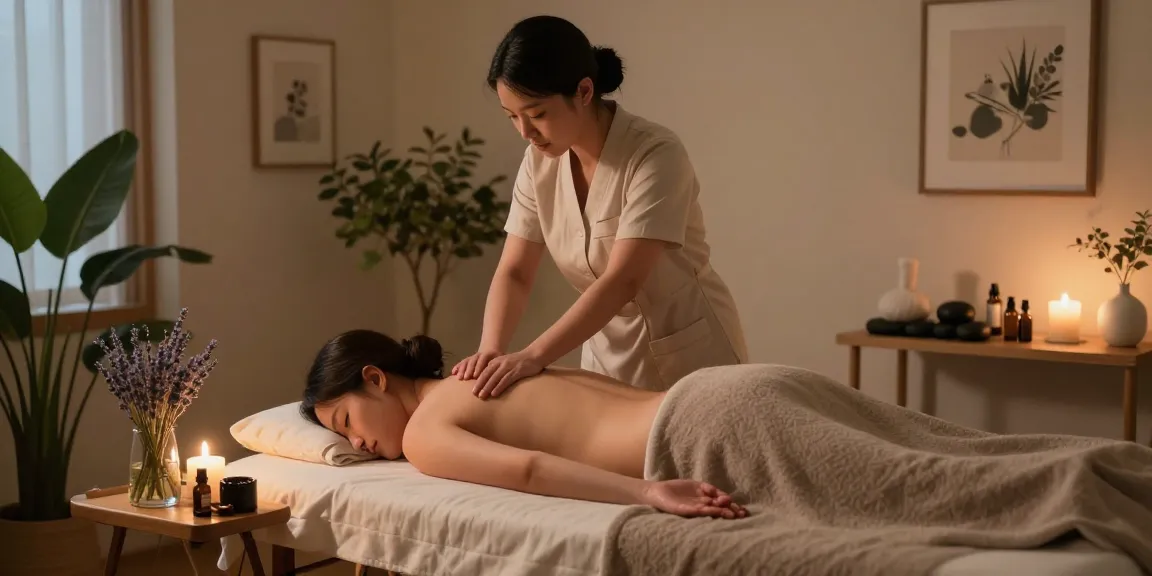 Relaxing 남양주출장안마 scene showcasing a professional therapist providing a soothing massage in a calming environment.