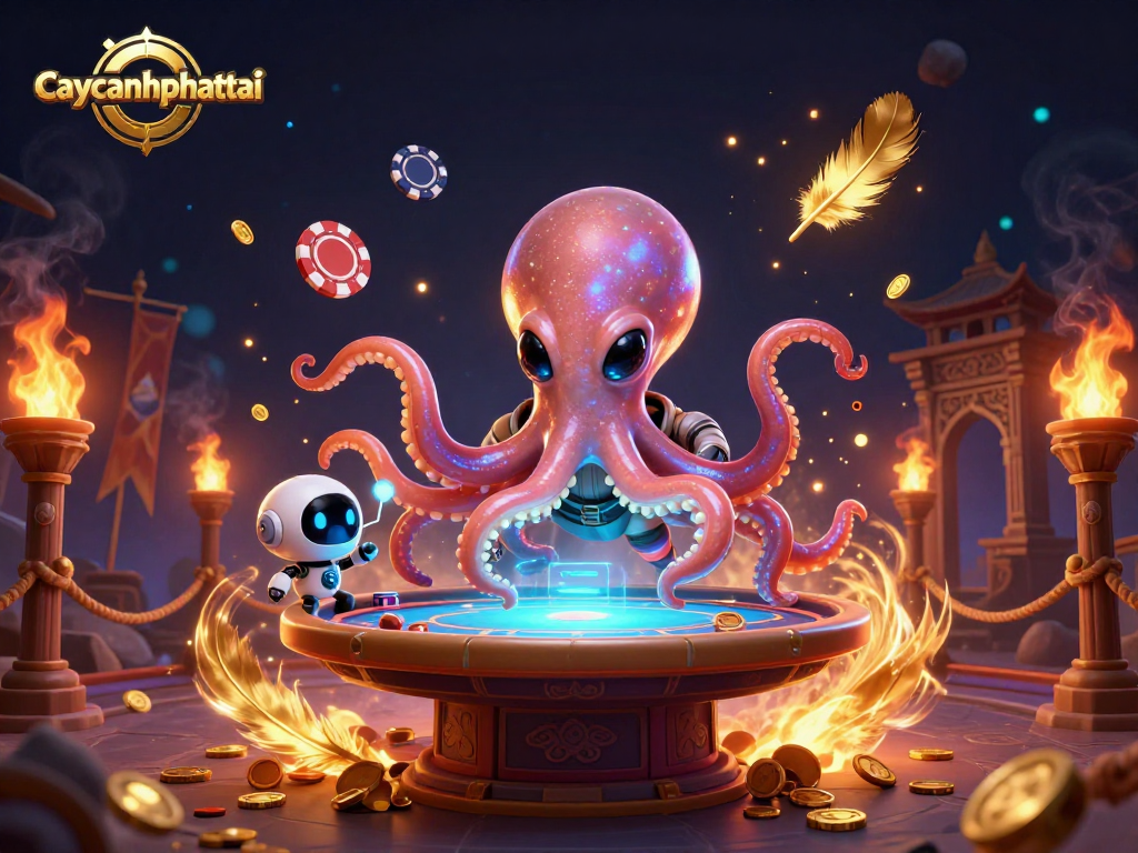 Experience the excitement of caycanhphattai as an alien octopus plays holographic poker surrounded by dazzling effects.