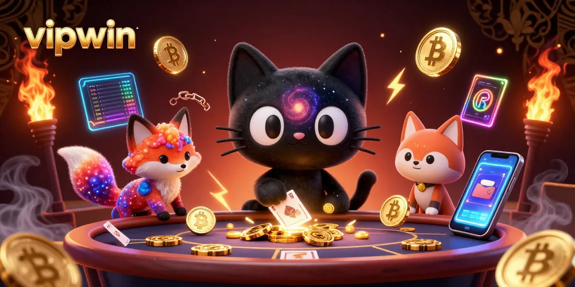 Engage with vipwin's cosmic casino experience featuring 3D characters, vibrant game elements, and dynamic visuals.