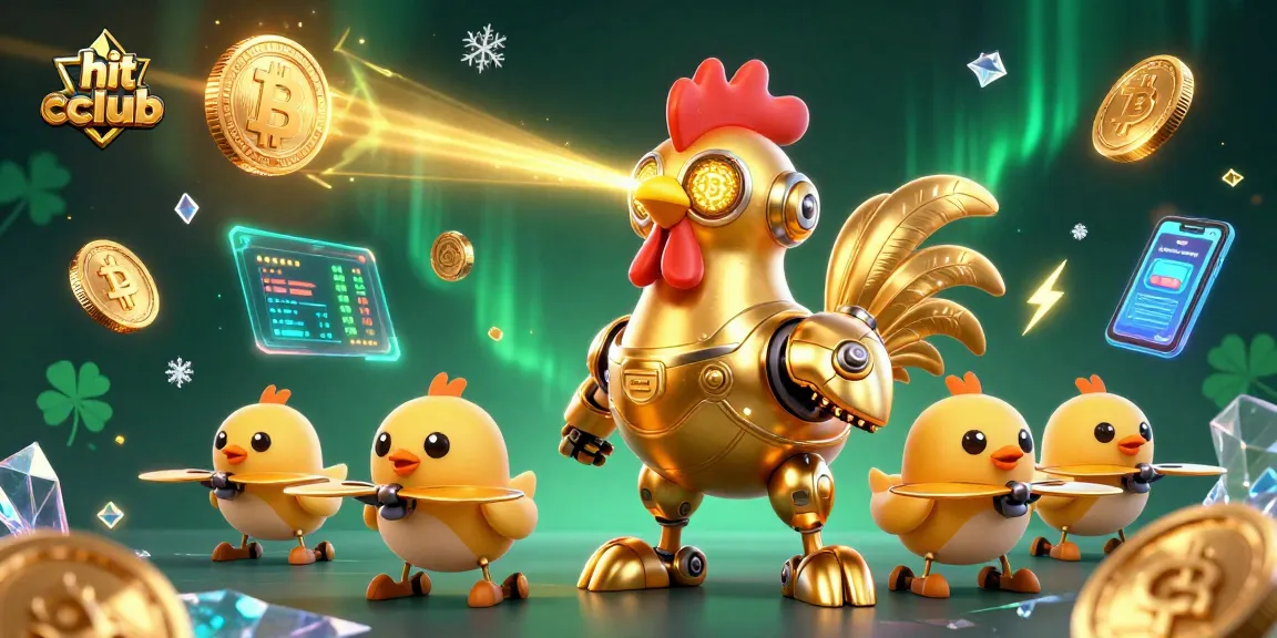 Engage in thrilling online gaming at hit club with innovative robotic characters and vibrant crypto elements.