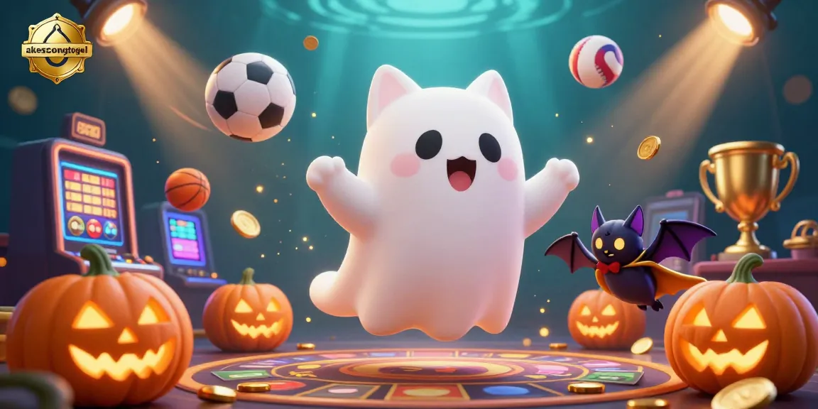 Bet on excitement with aksescongtogel as ghost cat and vampire bat animate a thrilling casino scene.