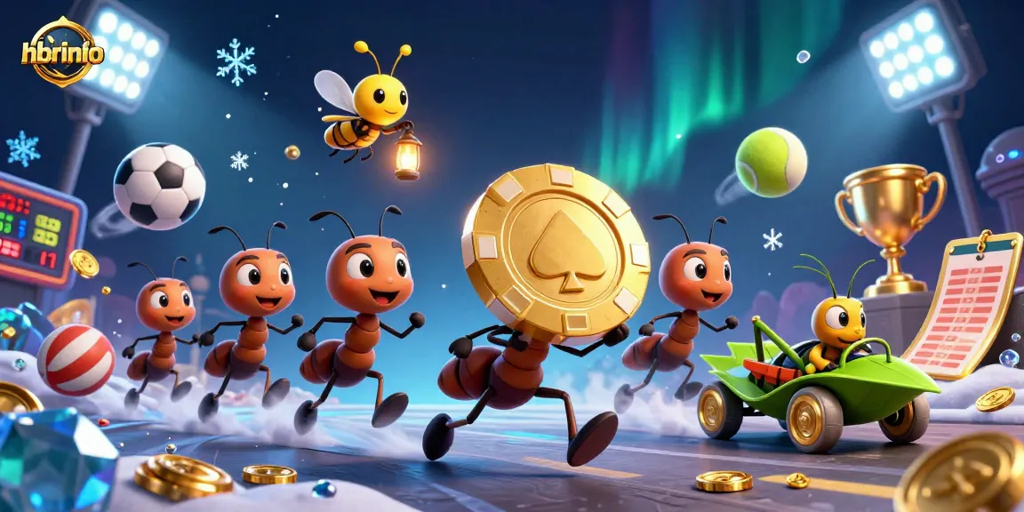 Watch the ants of hbrinfo orchestrate a thrilling heist with oversized poker chips and vibrant casino elements.