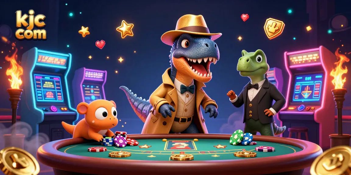 Engage with exciting gameplay at kjc com featuring colorful 3D casino elements and cartoon characters.