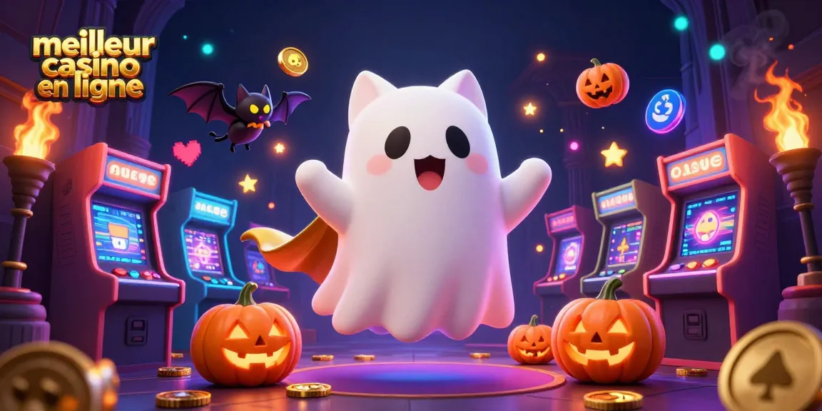 Gagnez des récompenses au meilleur casino en ligne avec un chat fantôme et des machines à sous animées.