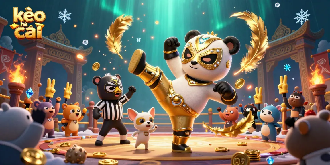 Experience thrilling kèo nhà cái action with a vibrant scene of animated animals celebrating a wrestling match.