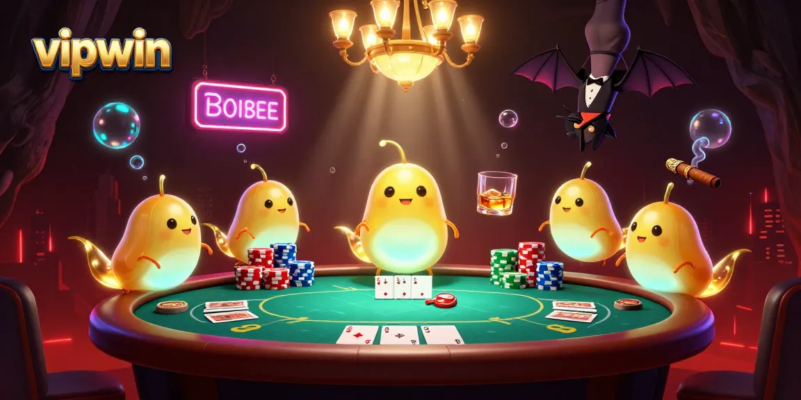Experience thrilling poker action at vipwin with glowworms lighting the casino atmosphere.