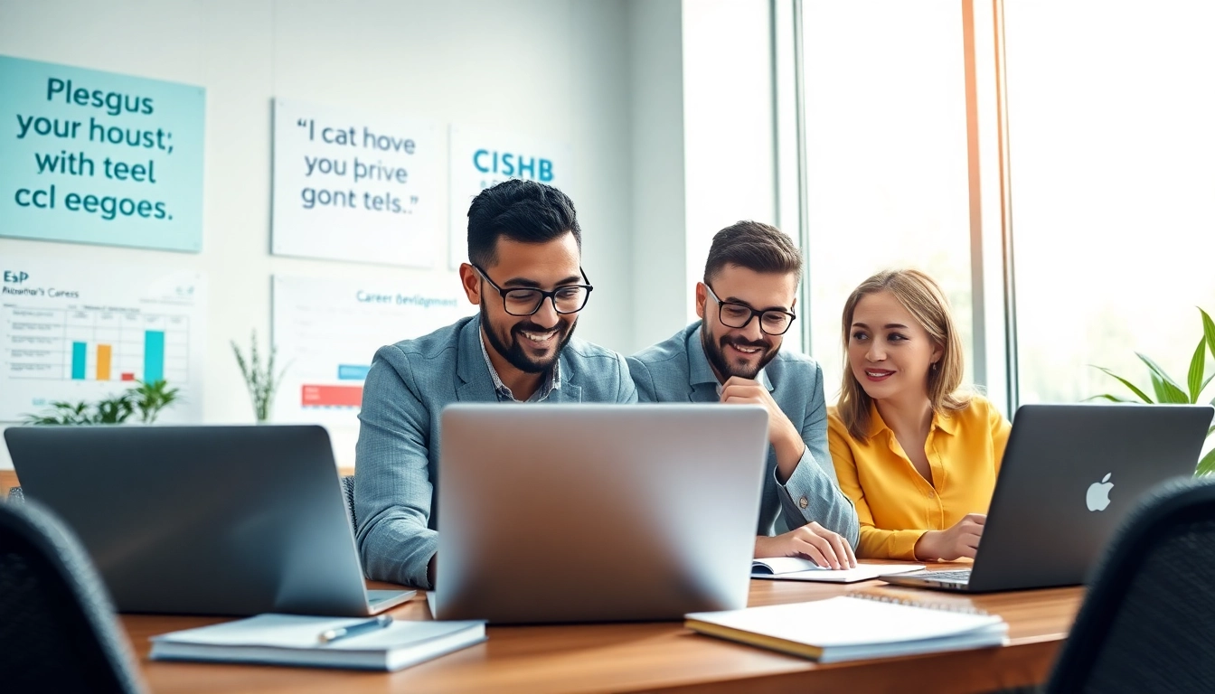 Discovering the steps to an Ideal career with professionals collaborating in a vibrant office.