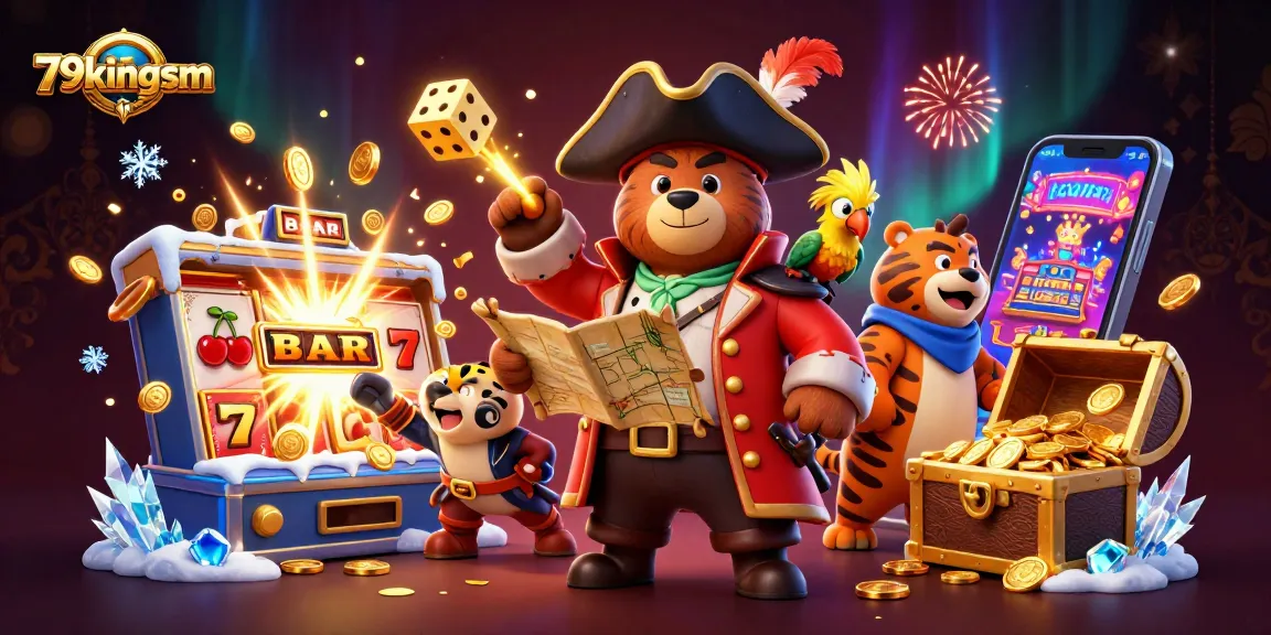 Experience the excitement of 79kingsm with a jackpot scene featuring animated characters and colorful casino elements.