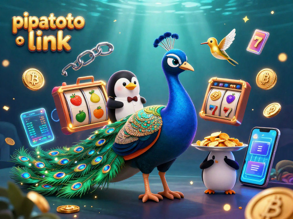 Experience excitement at pipatoto link with a vibrant casino scene featuring a peacock and golden hummingbird.