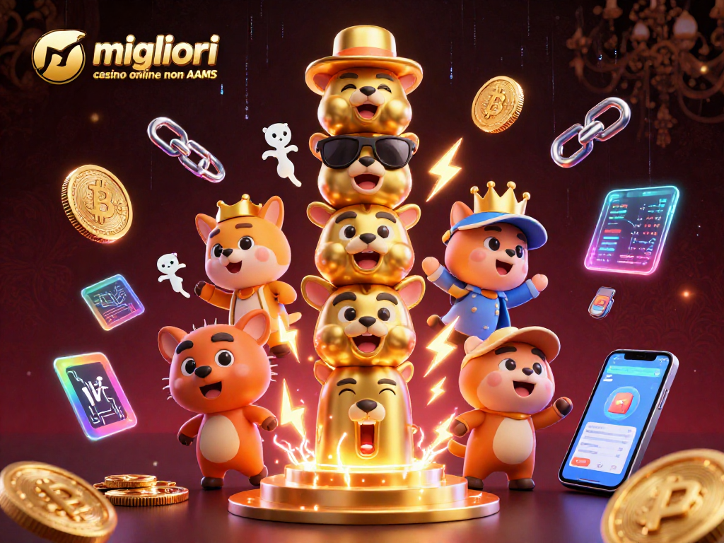 Scopri i migliori casino online non AAMS con un'illustrazione 3D di totem e criptovalute.