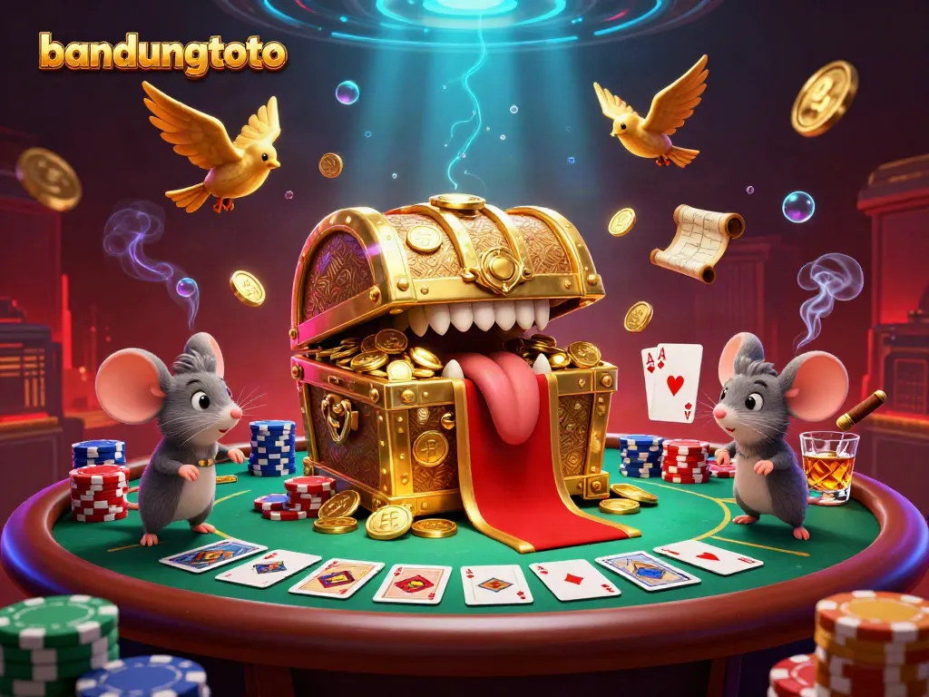 Engage with the exciting world of bandungtoto featuring a treasure chest and poker elements.