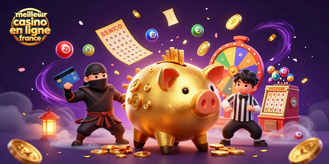 Vivez le frisson du meilleur casino en ligne France avec une illustration dynamique de jeux et jackpots éclatants.