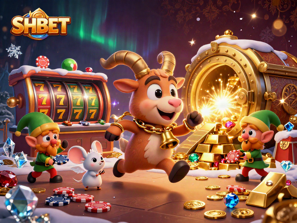 Experience the holiday horror casino with SHBET's festive Krampus goat and mischievous elf gremlins.