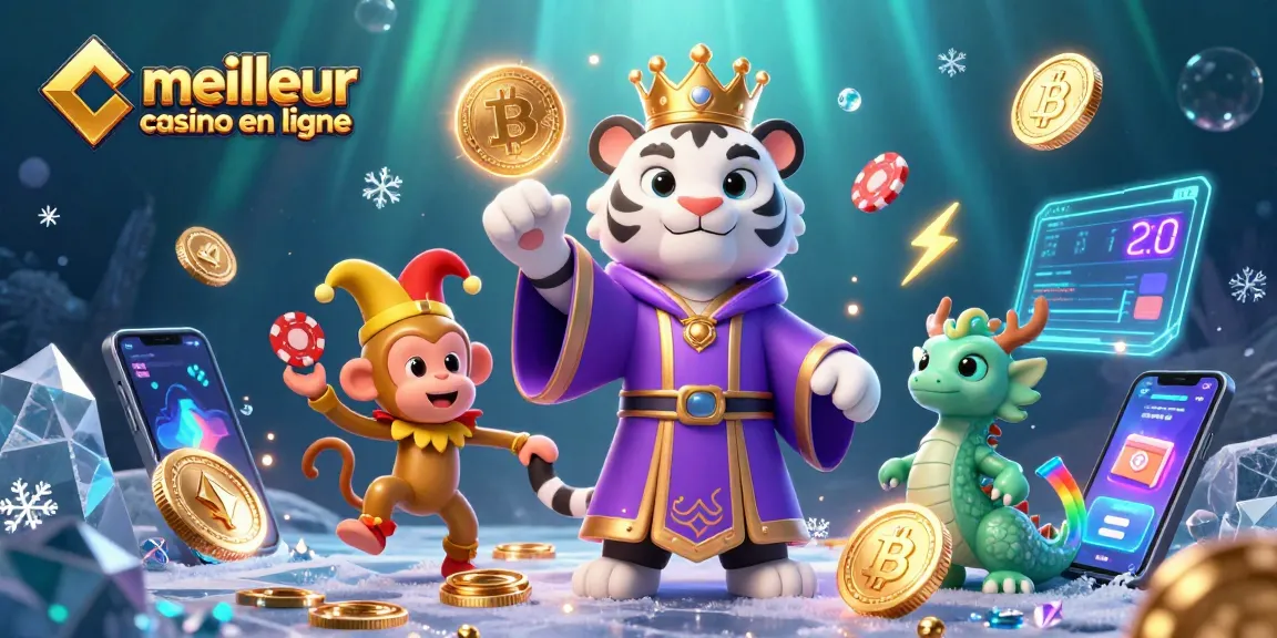 Découvrez le meilleur casino en ligne avec une illustration captivante mêlant un tigre élégant et un dragon vivant.