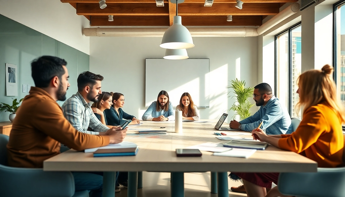 Designers collaborating in a vibrant branding agency Melbourne office, showcasing creativity and teamwork.
