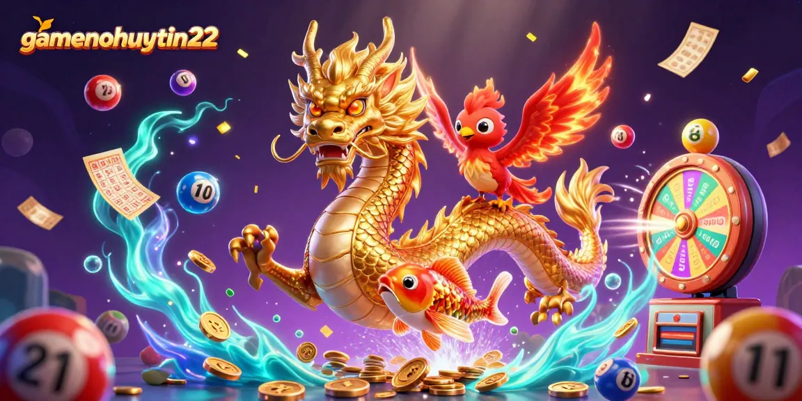 Engage with gamenohuuytin22's vibrant Pai Gow experience featuring a golden dragon and phoenix.