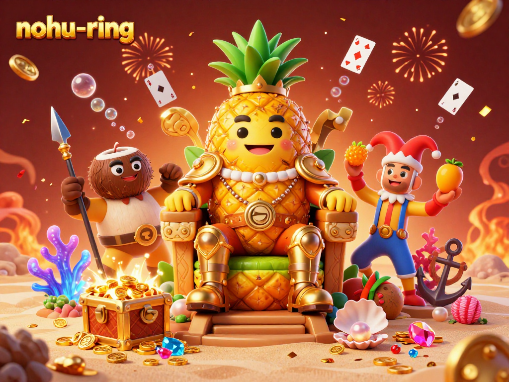 Spin the reels in nohu-ring as the golden pineapple king reigns in a vibrant beach casino.