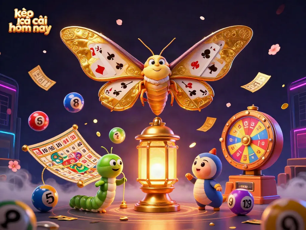 Bet on kèo nhà cái hôm nay with a vibrant and dynamic casino scene featuring lottery elements.