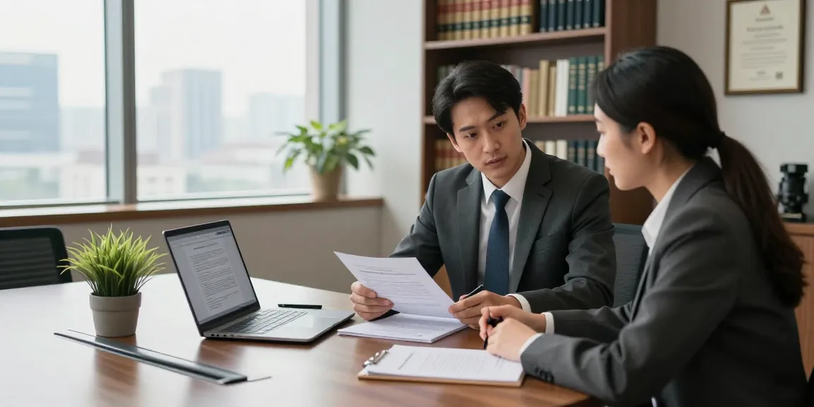 Discover more here with a lawyer consulting a client in a modern legal office.
