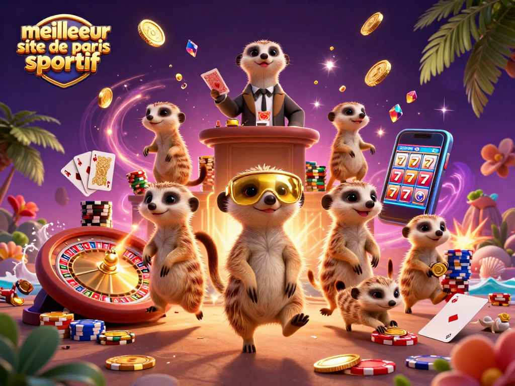 Pariez sur le meilleur site de paris sportif avec des meerkats animés dans un casino vibrant.