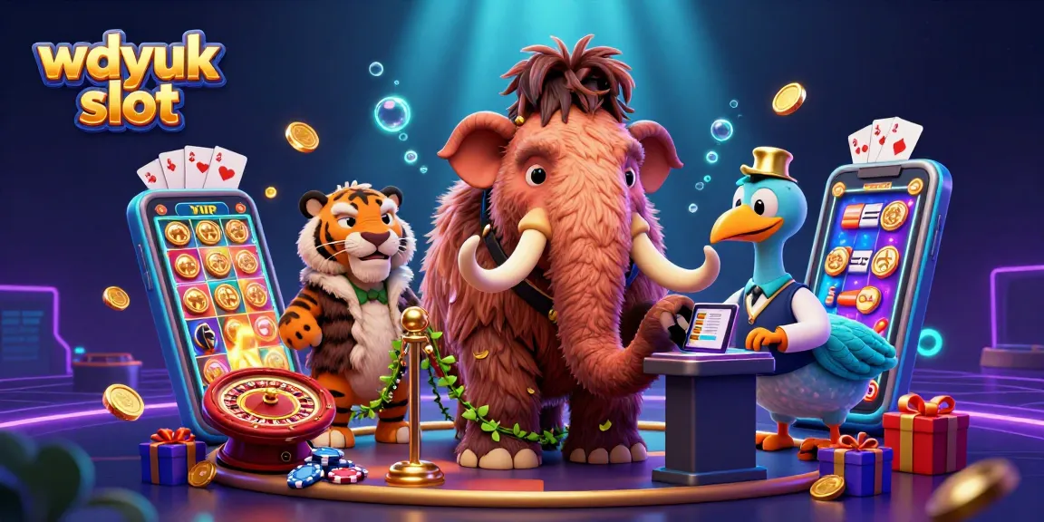 Experience the vibrant excitement of wdyuk slot with a dynamic scene showcasing a woolly mammoth bouncer and colorful game elements.
