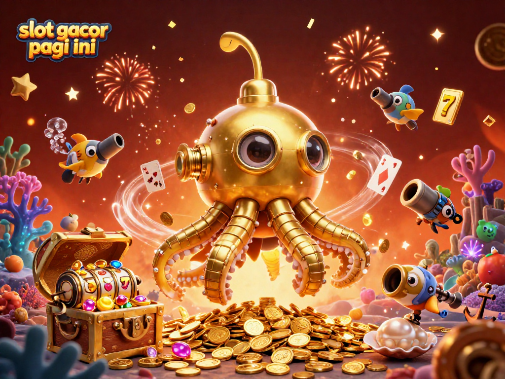 Win big with slot gacor pagi ini in this vibrant 3D casino scene filled with excitement.