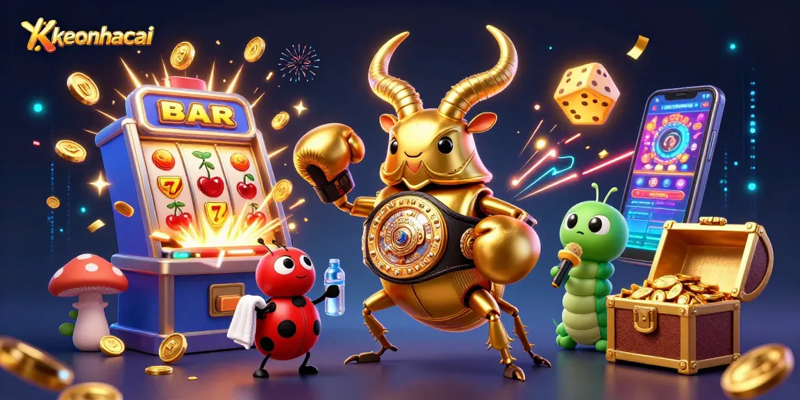 Experience the thrill of keonhacai with vibrant casino elements and dynamic characters illustrating exciting betting action.