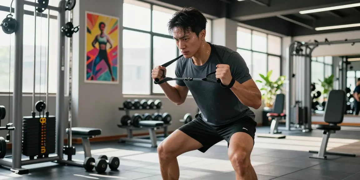 Intense workout in a modern gym showcasing Steroid Shop supplements for athletic performance.