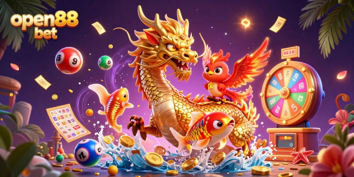 Experience the thrill of open88 bet with vibrant dragons, phoenixes, and jackpot celebrations.