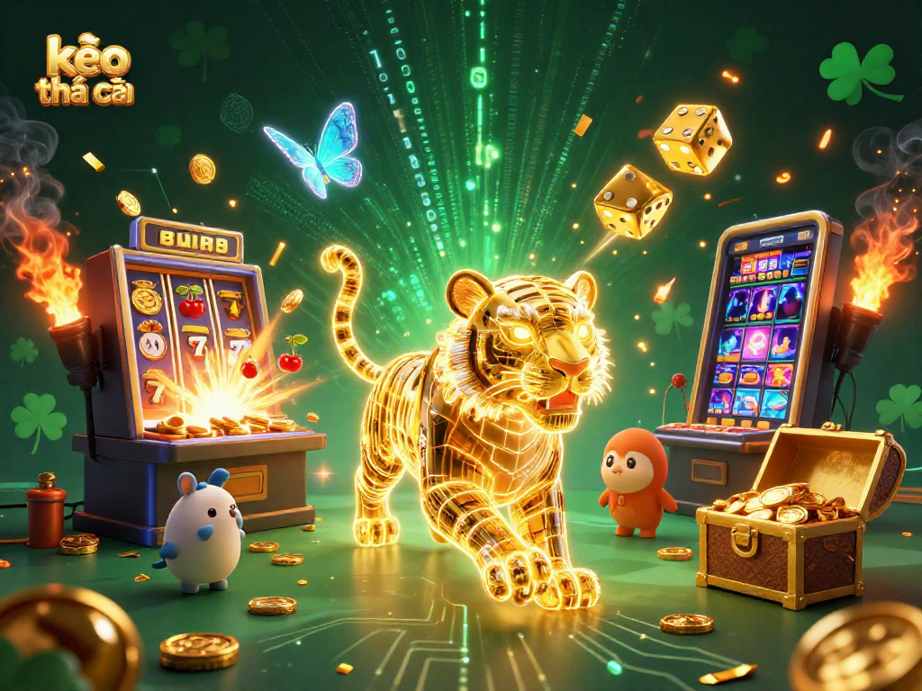 Engage with the kèo nhà cái experience as the golden tiger leads a vibrant casino adventure.