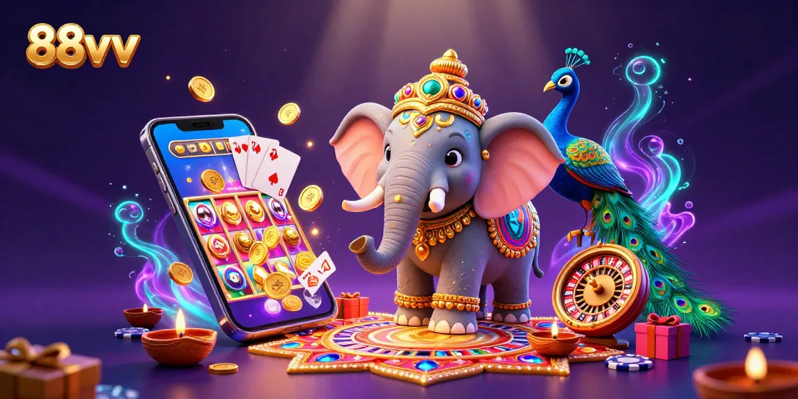 Play engaging slots with the colorful 88vv smartphone game featuring dynamic elements and vibrant art.