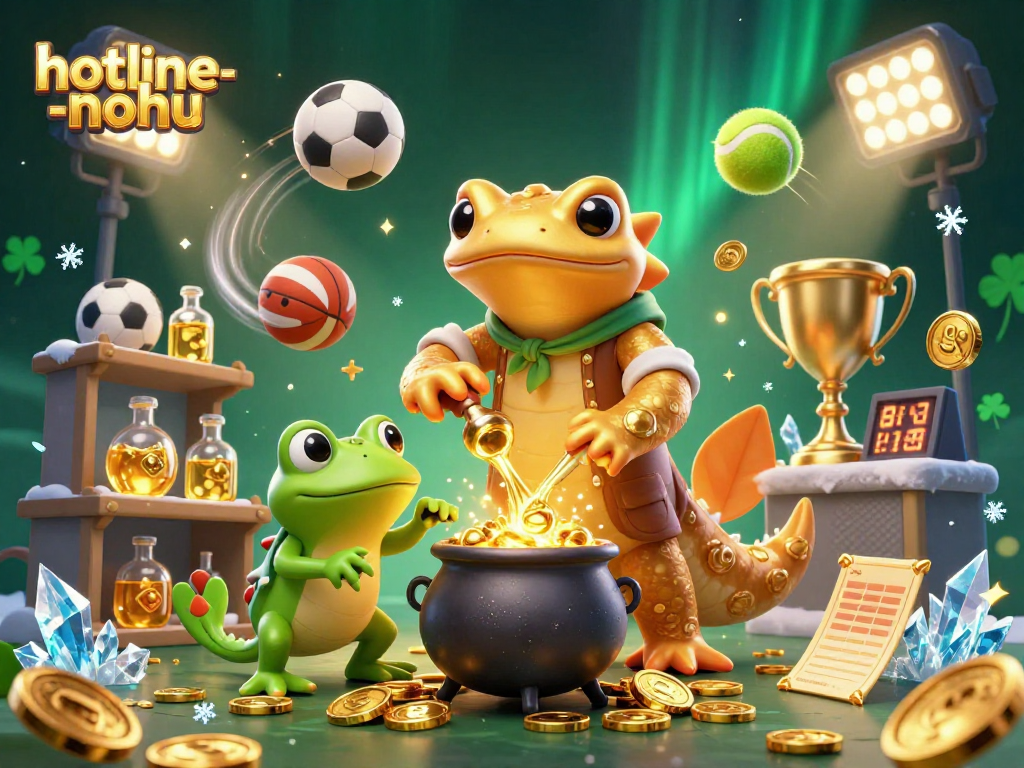 Win big with hotline-nohu in a vibrant casino scene featuring dynamic sports elements and alchemical mastery.