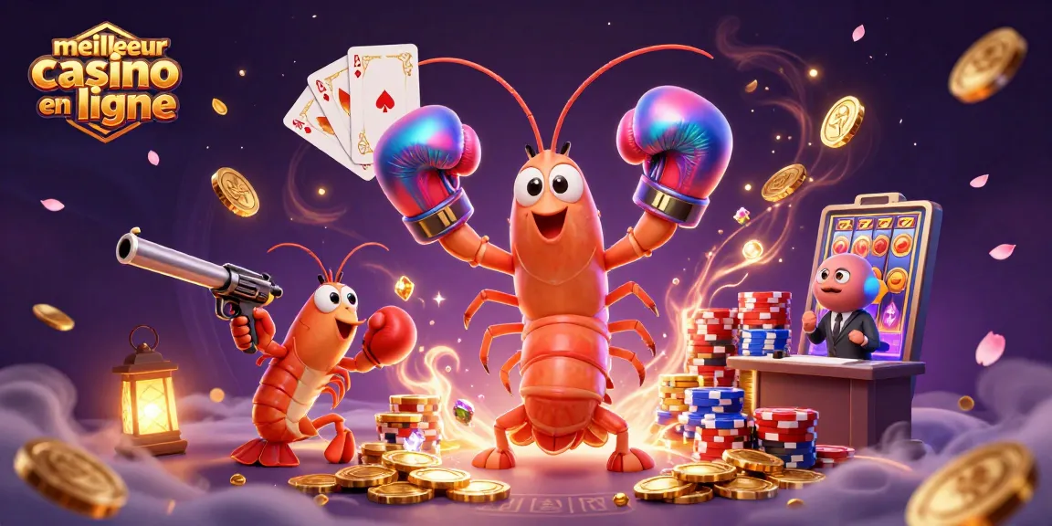 Visualisez le meilleur casino en ligne avec des créatures marines animées et des éléments de jeu captivants.