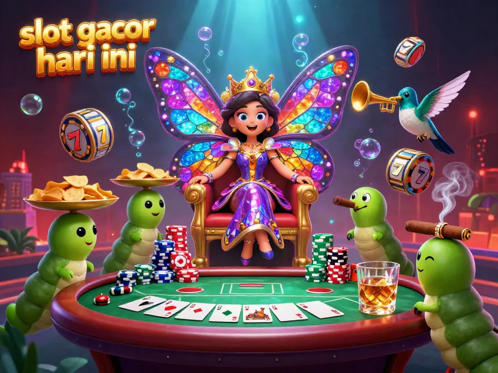 Menghadirkan kemenangan di slot gacor hari ini dengan ilustrasi karakter 3D yang mempesona dan elemen judi.