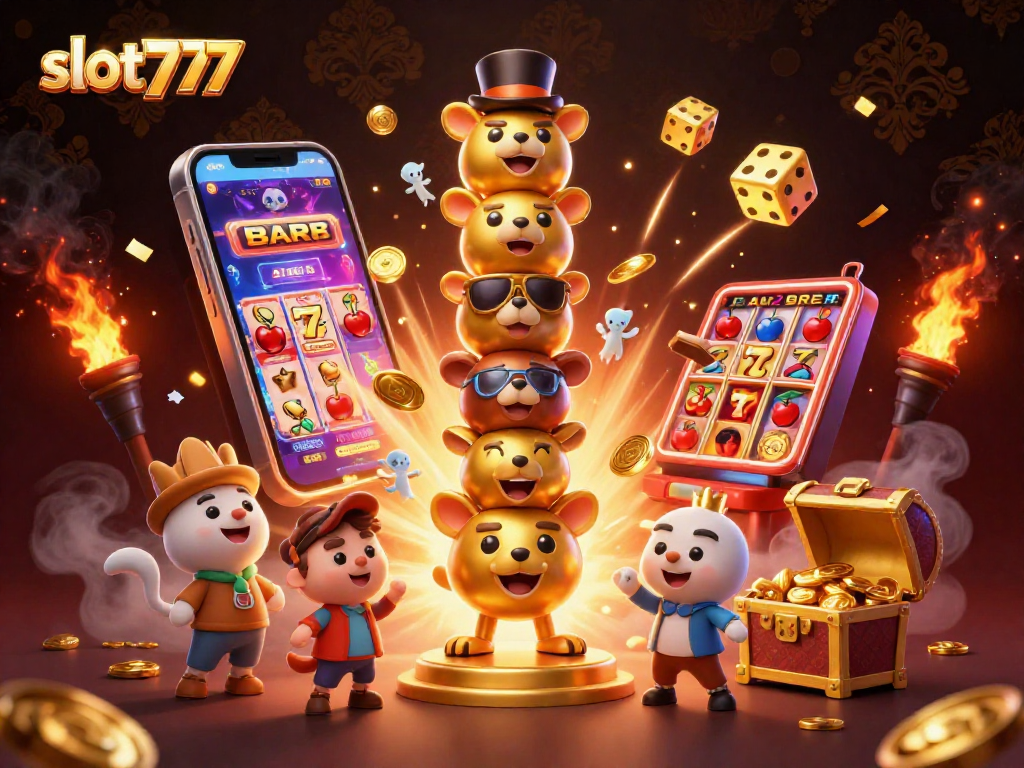 Experience thrilling wins at slot777 with vibrant casino characters and dynamic game elements.