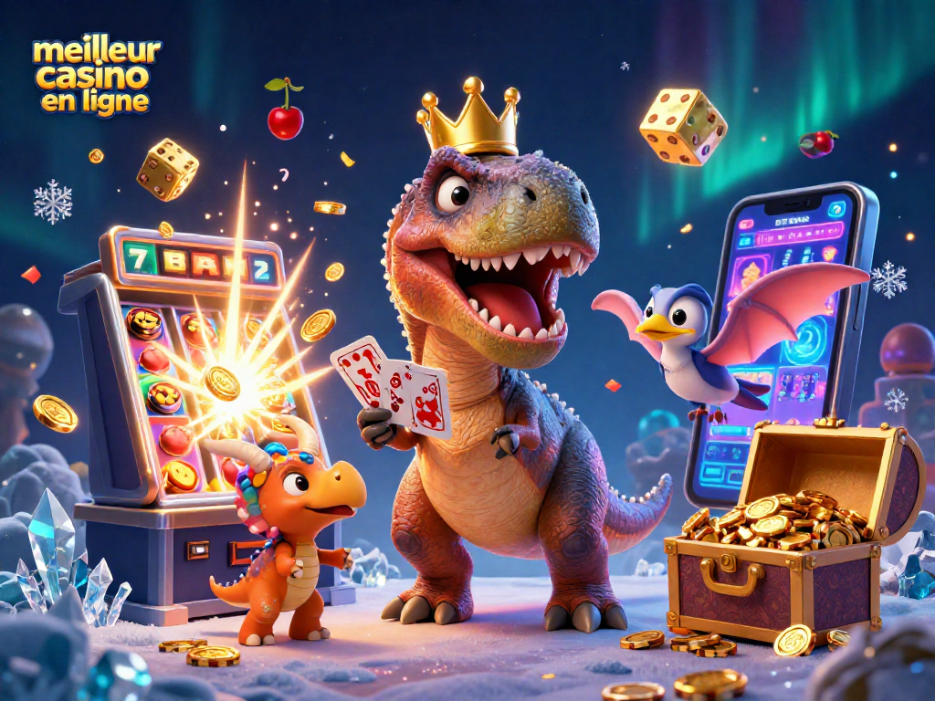 Jouer au meilleur casino en ligne avec un T-Rex malicieux, un assistant et des jetons d'or!