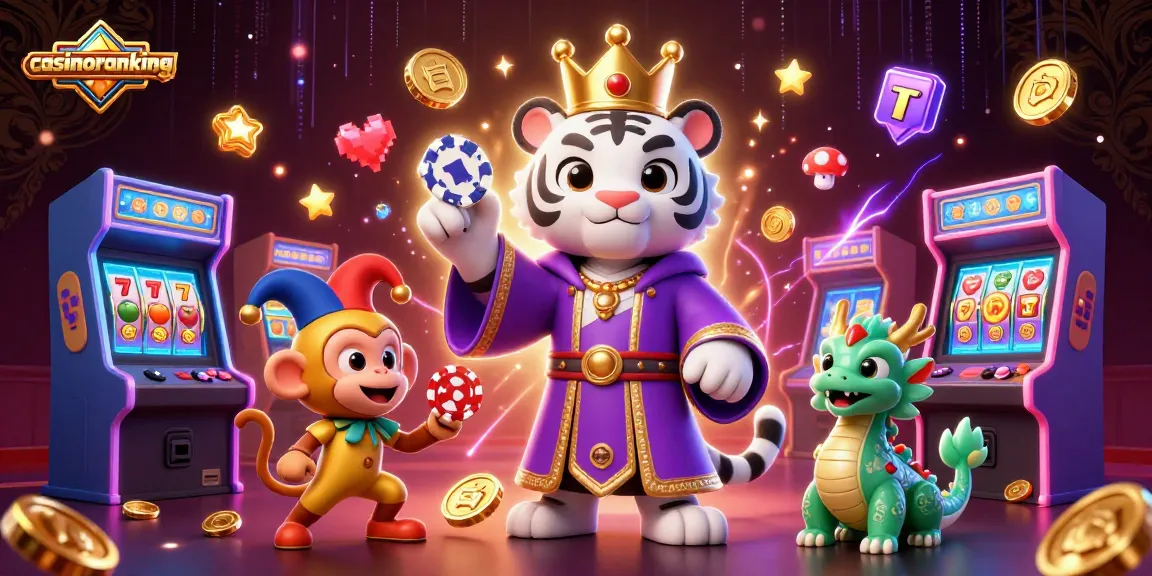 Experience thrilling online gaming adventures with casinoranking's vibrant 3D casino illustration showcasing slots and poker elements.