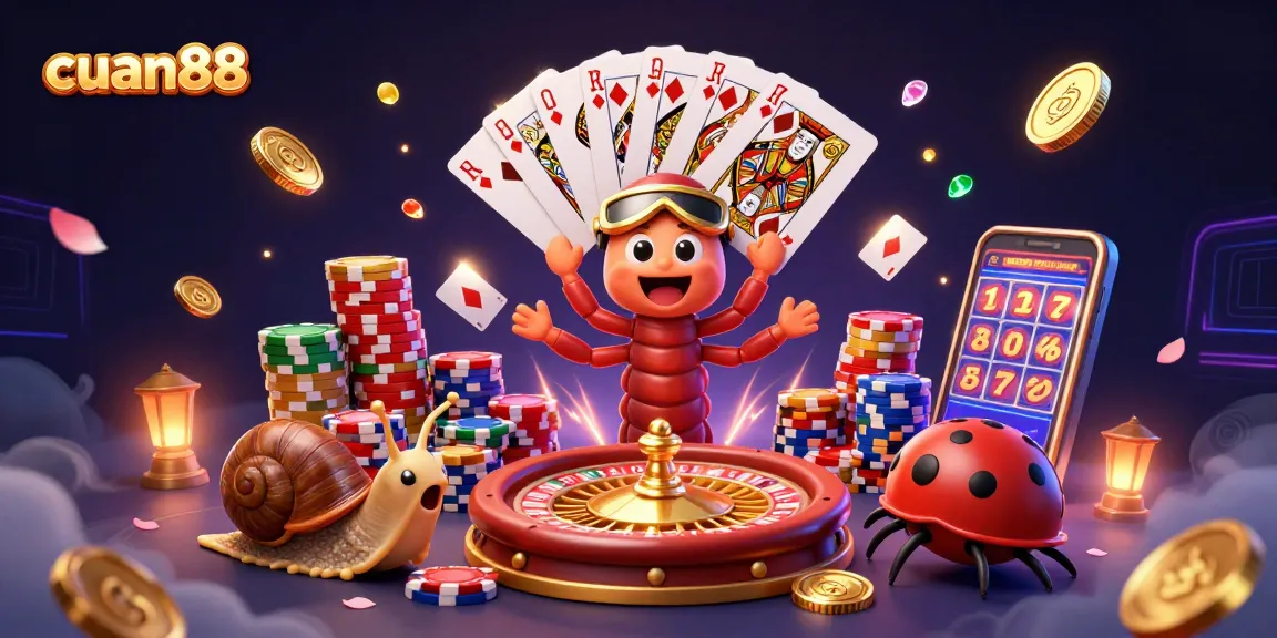 Cuankan kartu kemenangan di cuan88 dengan dealer dan tumpukan chip yang spektakuler.