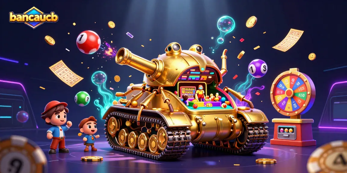 Engage in exciting gameplay at bancaucb with this dynamic golden beetle tank casino illustration.