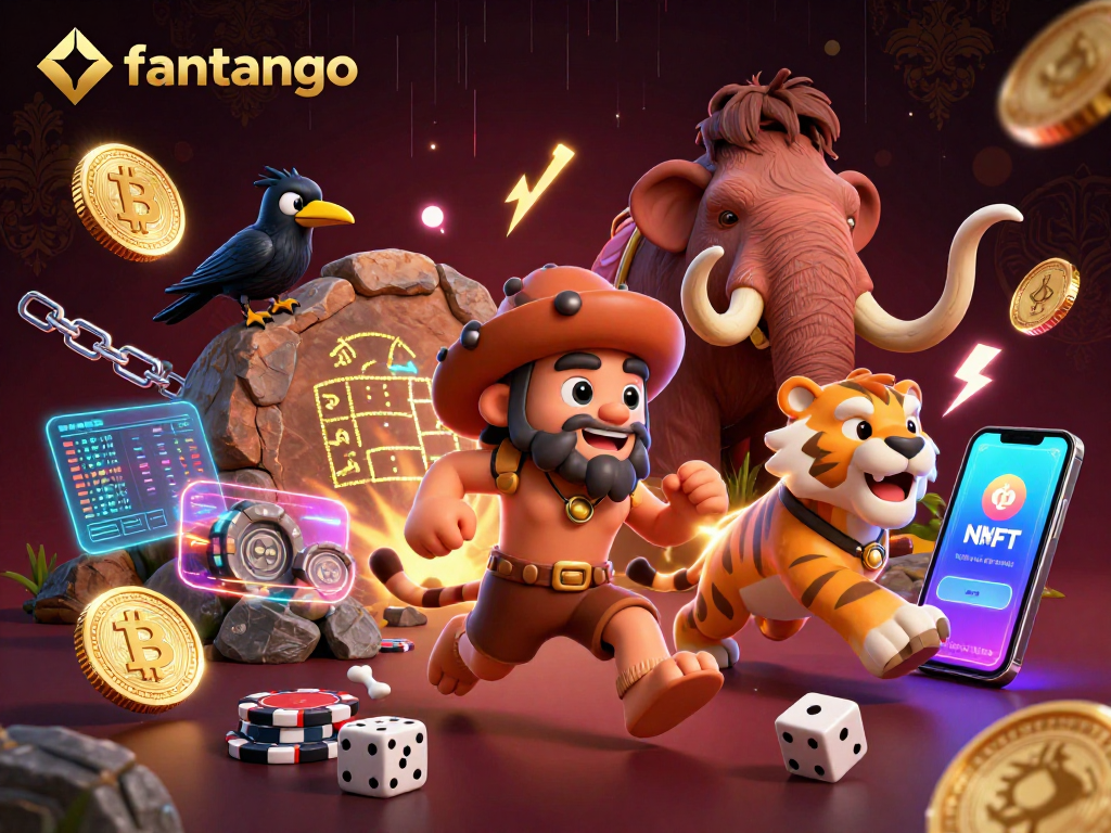 Join the fun at fantango while the caveman and sabertooth tiger engage in thrilling prehistoric casino games.