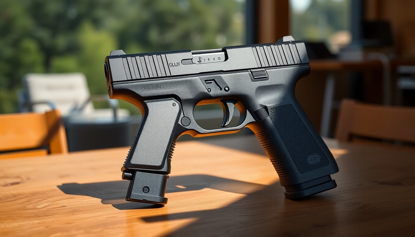 Showcase a Glock 43X MOS pistol with detailed design elements and slide mechanisms for enthusiasts.