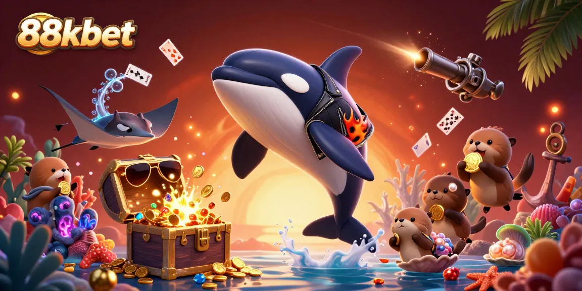 Experience the excitement with 88kbet as characters interact in a vibrant casino scene.