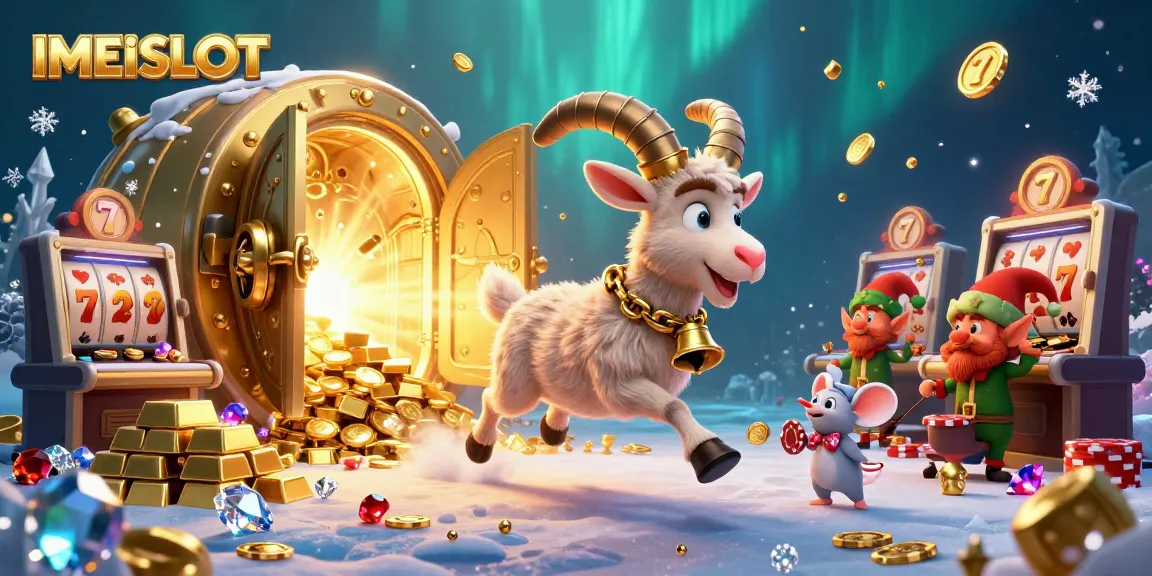 IMEISLOT showcases a whimsical casino scene with Krampus and holiday characters stealing the spotlight.