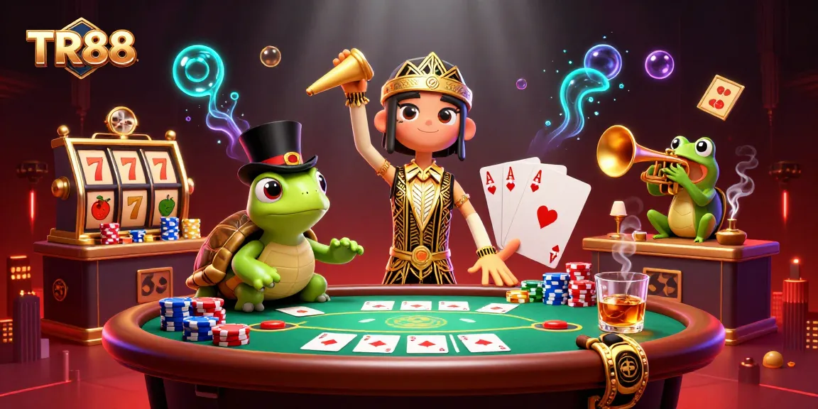 Engage in poker strategy at TR88 with a vibrant flapper-themed casino scene.